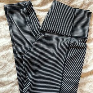 Athleta Black and White Striped Leggings